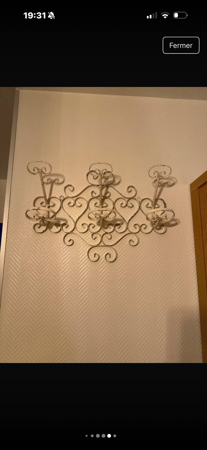 Vintage wrought iron coat rack