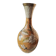 Antique oriental metal vase – floral decoration – vintage