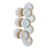 Set of 10 vintage flat plates in semi-porcelain Céranord.