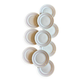Lot de 10 assiettes plates vintage en semi-porcelaine Céranord