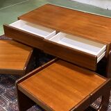 Coffee table with 2 tables in teak - 70s