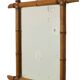 French Wooden Mirror, Faux Bamboo Chinoiserie, 57x47cm