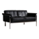 Horst Brüning Model 6912 two seater sofa in black leather for Kill International, Germany 1967