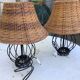 Pair of rattan bedside lampshade