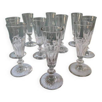 Series of 10 champagne flutes 1900, Caton model