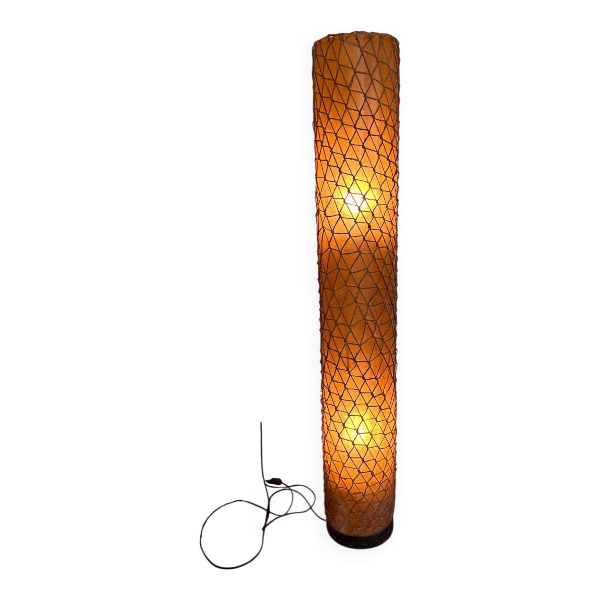 70s bamboo floor lamp