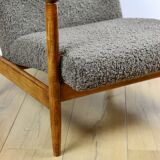 Fauteuil GFM-142, design d'Edmund Homa des années 70, bouclé épais marron chocolat - 2 pièces disponibles.