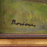 Painting Italian signed landscape from the 50s