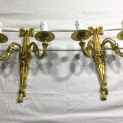 Pair of sconces Bronze 2 lights Louis XVI style