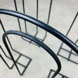 Postmodern metal magazine rack, black, 1980s.