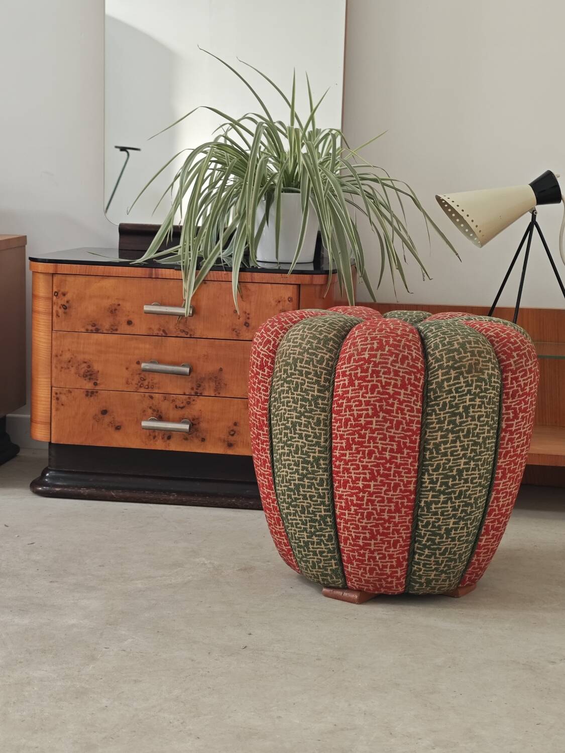 Stool, footrest, tulip pouf Jindrich Halabala Cesky Nabytek