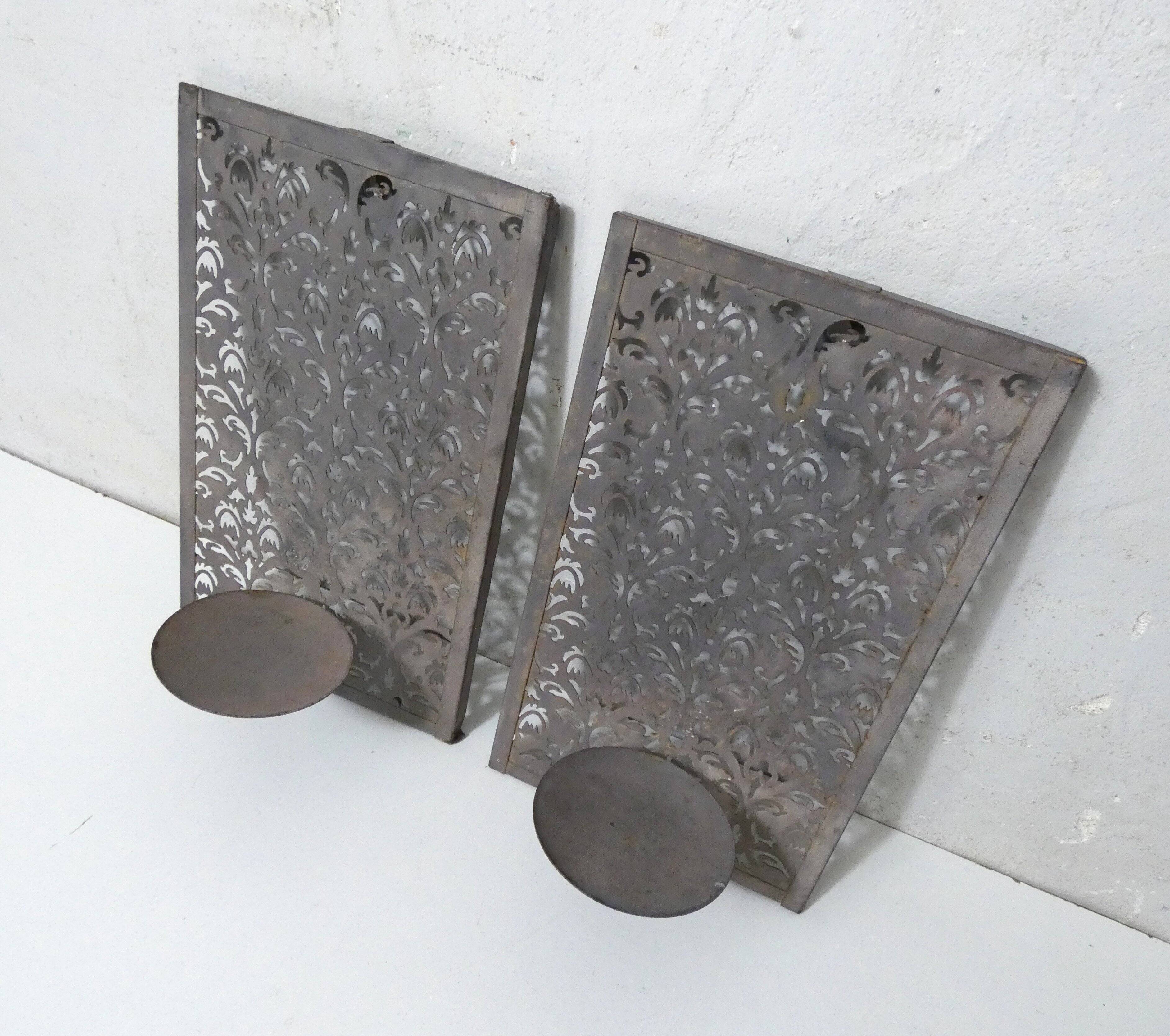 paire de bougeoirs muraux vintage
