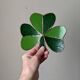 Handcrafted green clover and brass trinket tray