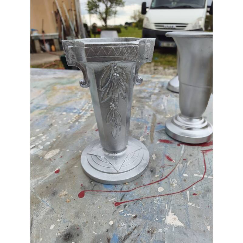 1 lot de vases en aluminium des années 30