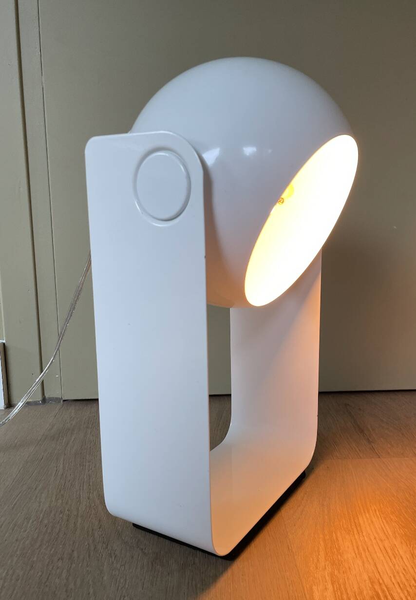 Vintage Table Lamp White Space Age Look Massive 90's design