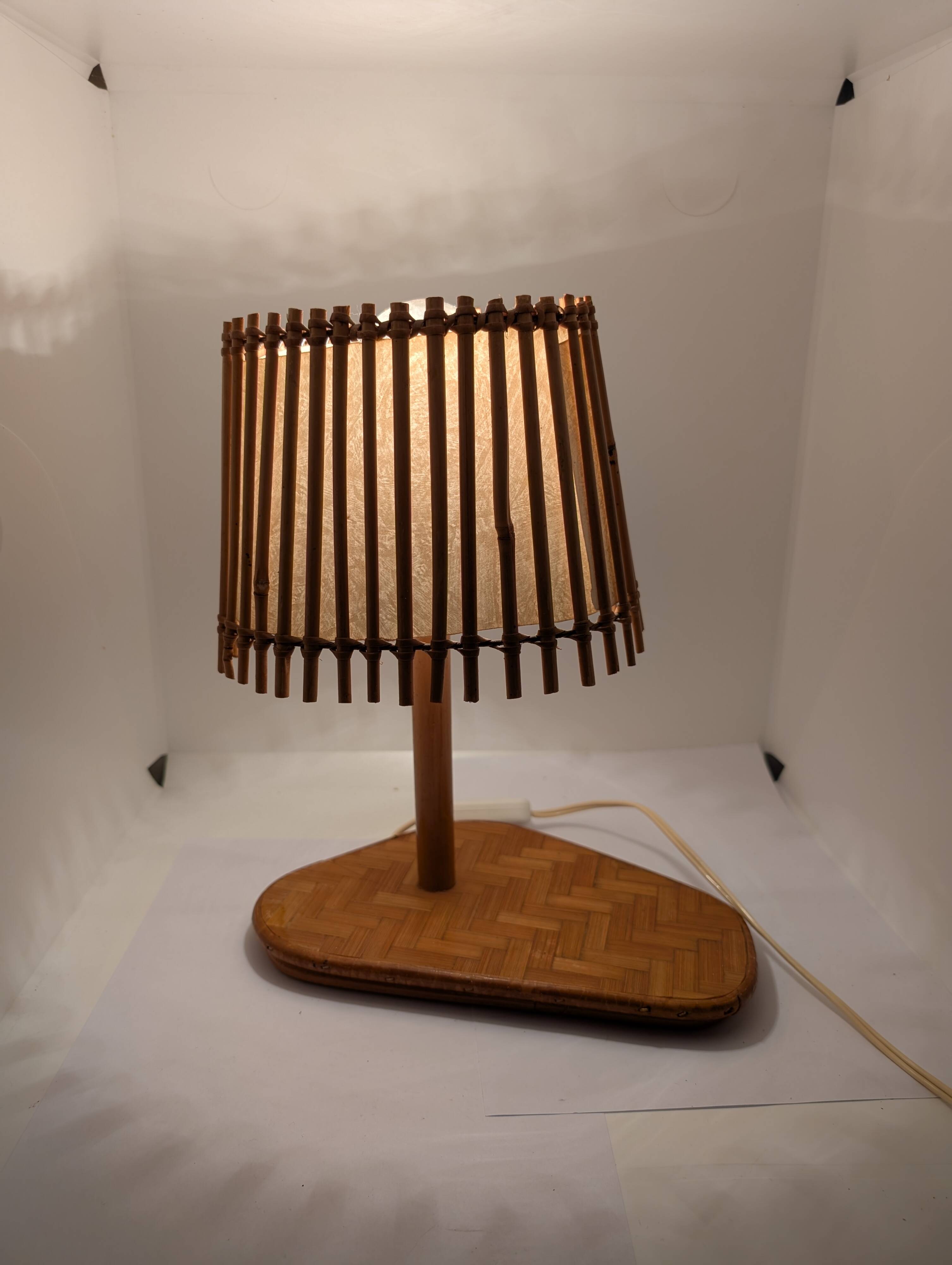 Superb vintage rattan lamp