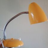 VINTAGE DESK LAMP - Yellow metal movable steel arm