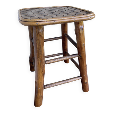 Chestnut and bamboo stool