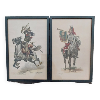 Set of 2 watercolors signed Pierre Benigni (1878 / 1956)