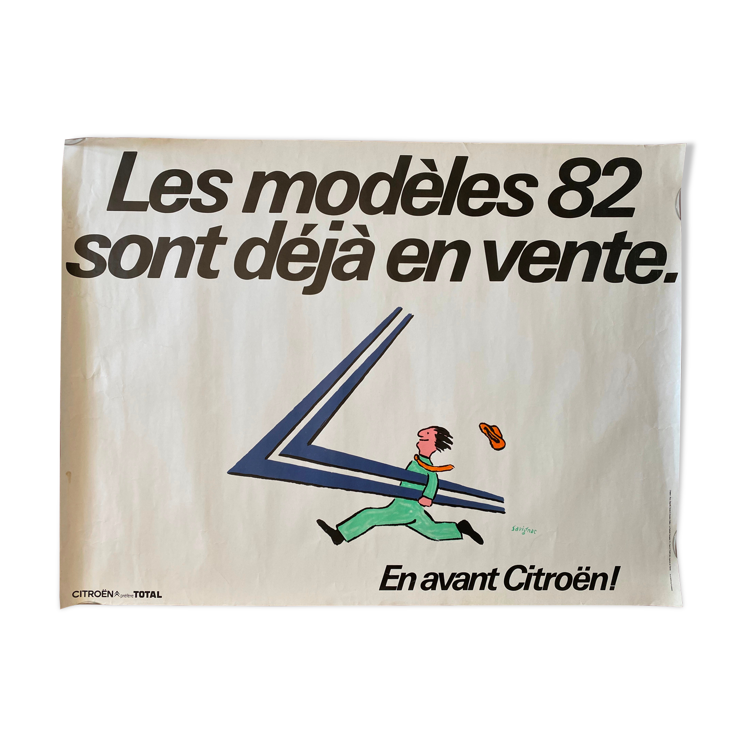 Original poster "En avant Citroën, les modèles 82" Raymond Savignac 58x77cm 1982