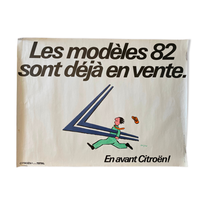 Affiche originale ''En avant Citroën, les modèles 82'' Raymond Savignac 58x77cm 1982