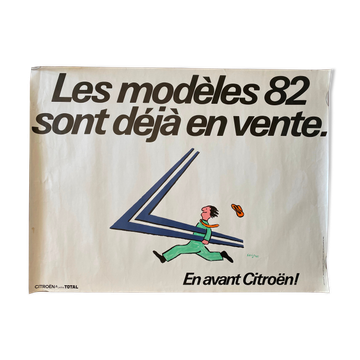 Original poster "En avant Citroën, les modèles 82" Raymond Savignac 58x77cm 1982