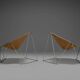 Anciens fauteuils Penta en toile ocre par Jean-Paul Barray et Kim Moltzer pour Bofinger