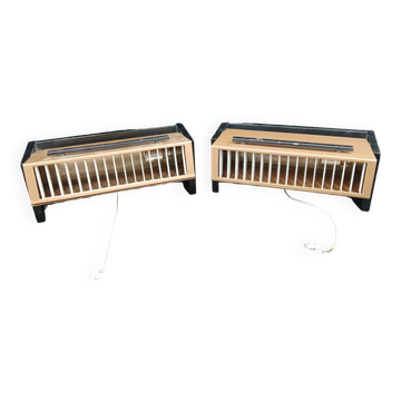Paire d'appliques chevet métal et laiton de paul neuhaus allemagne 1950 bauhaus