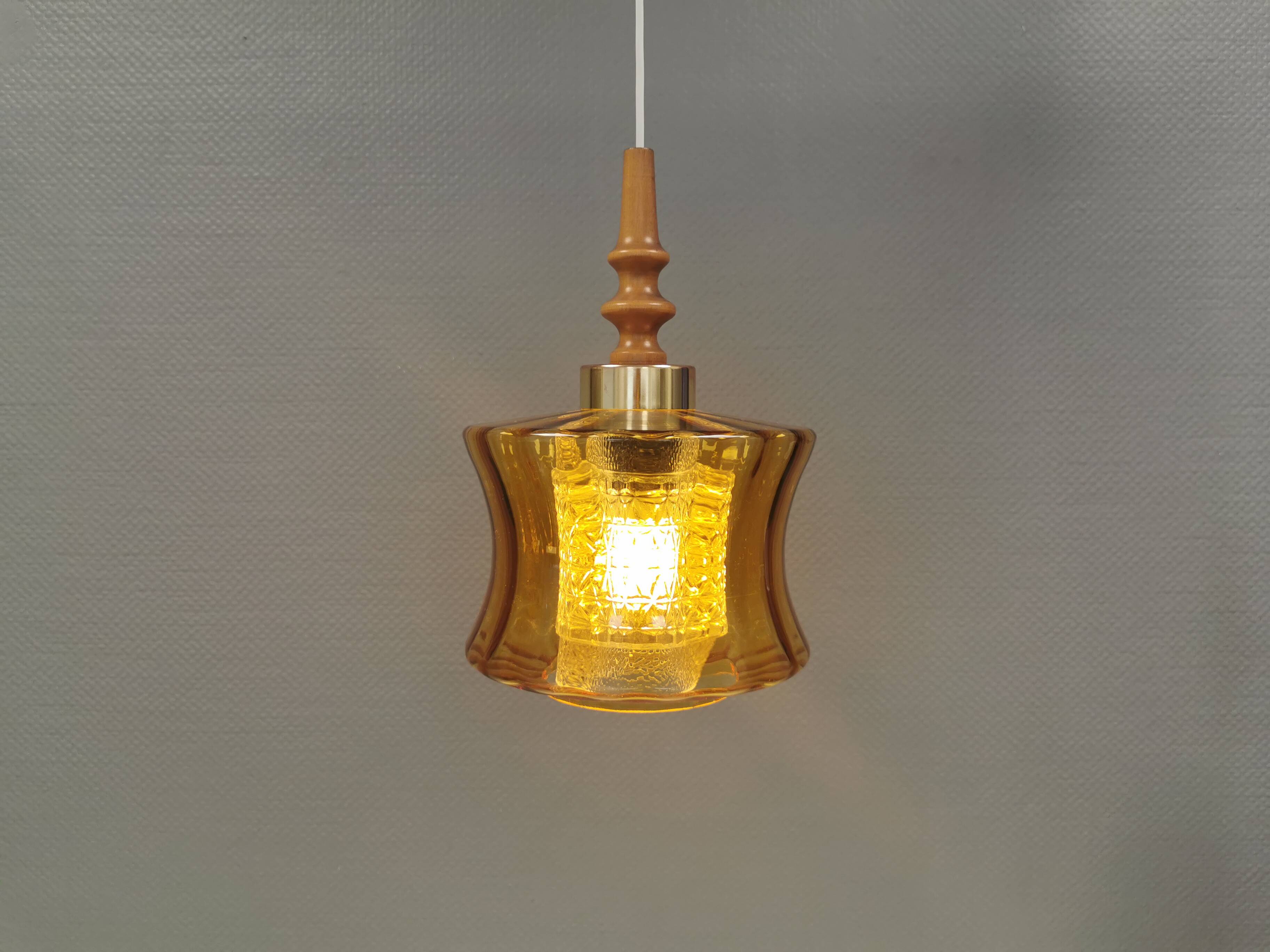 Swedish hanging lamp with double layer glass shades, 1970s