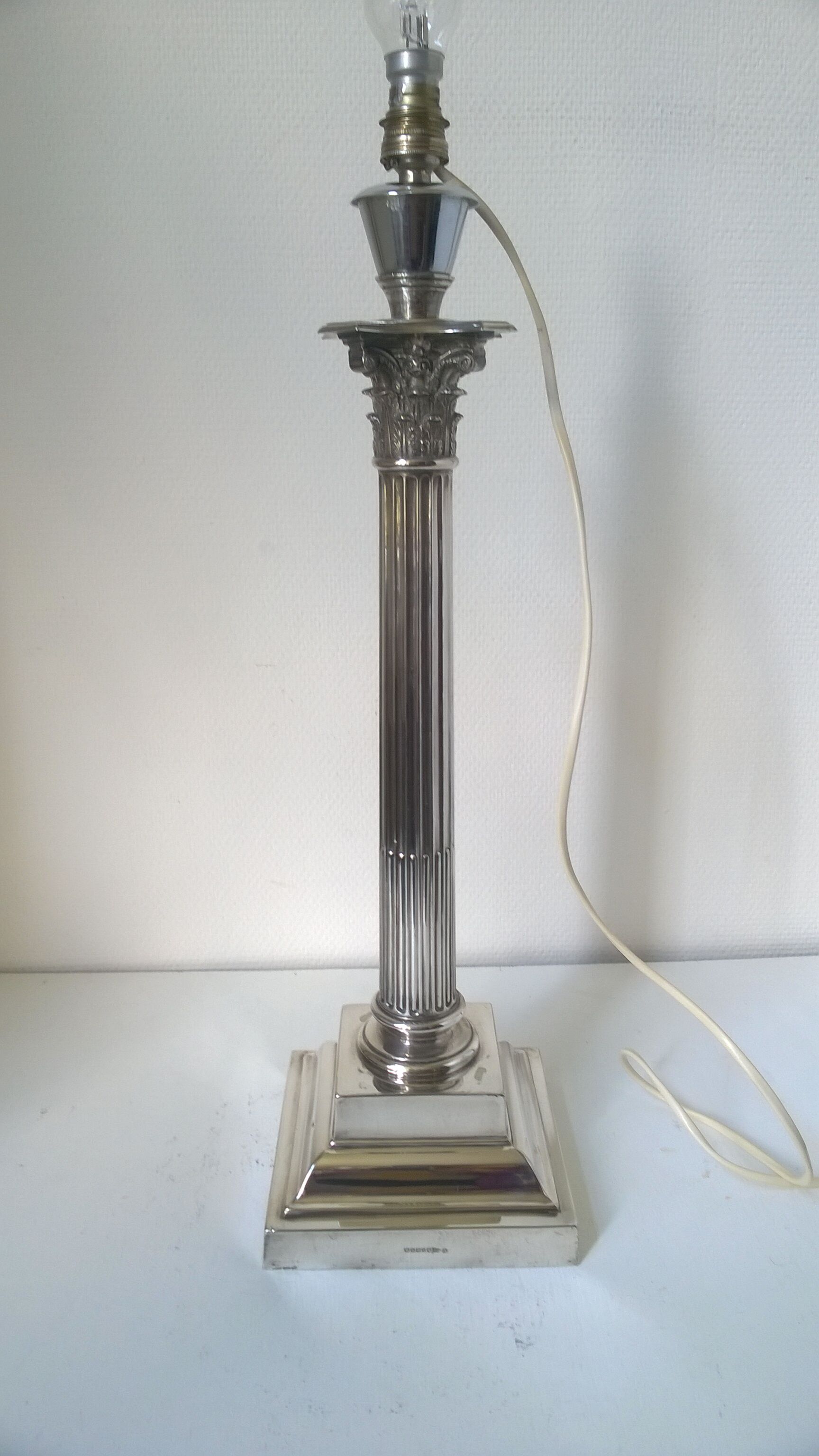 Silver metal lamp base
