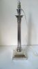 Pied de lampe en métal argenté
