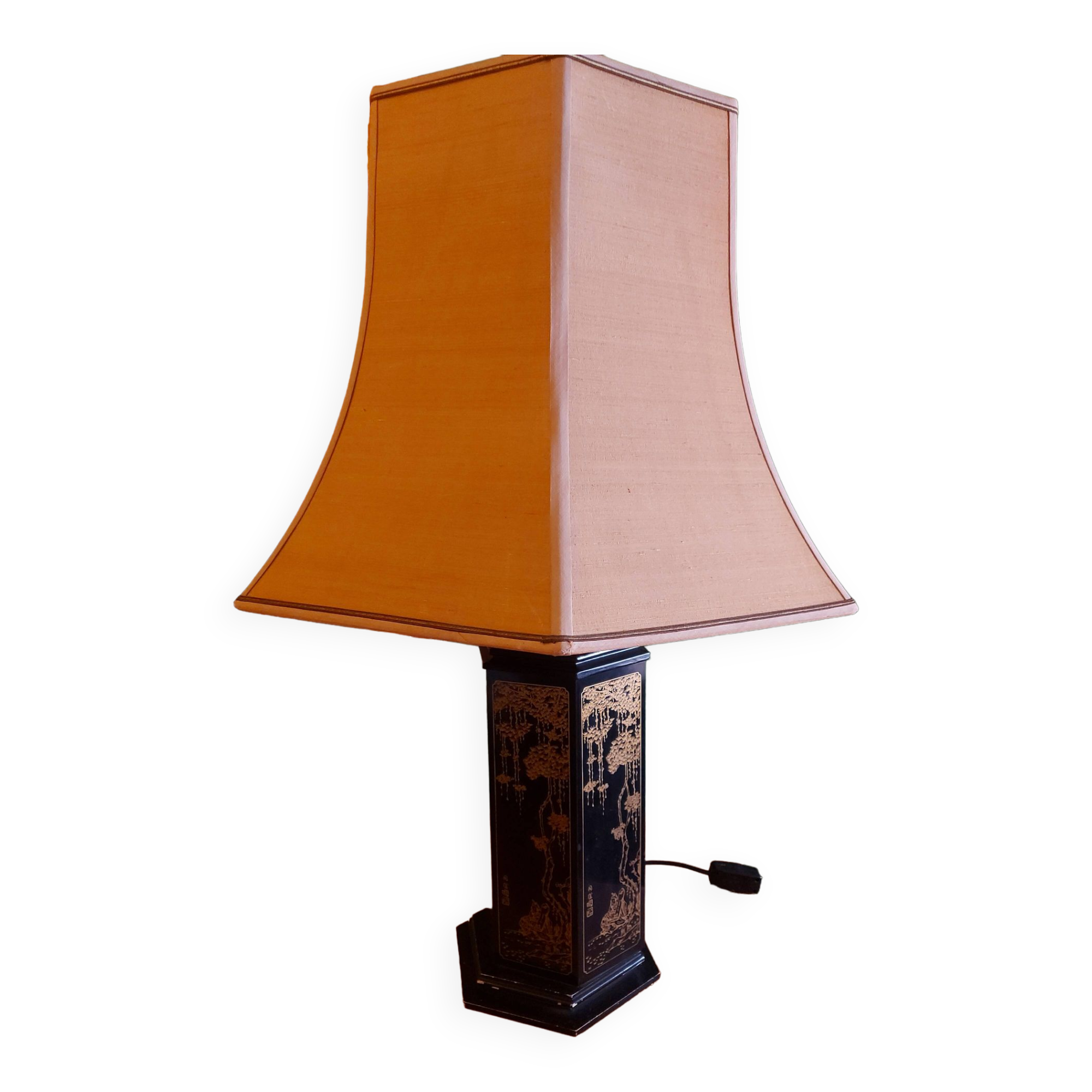 Lampe pagode , abat jour soie