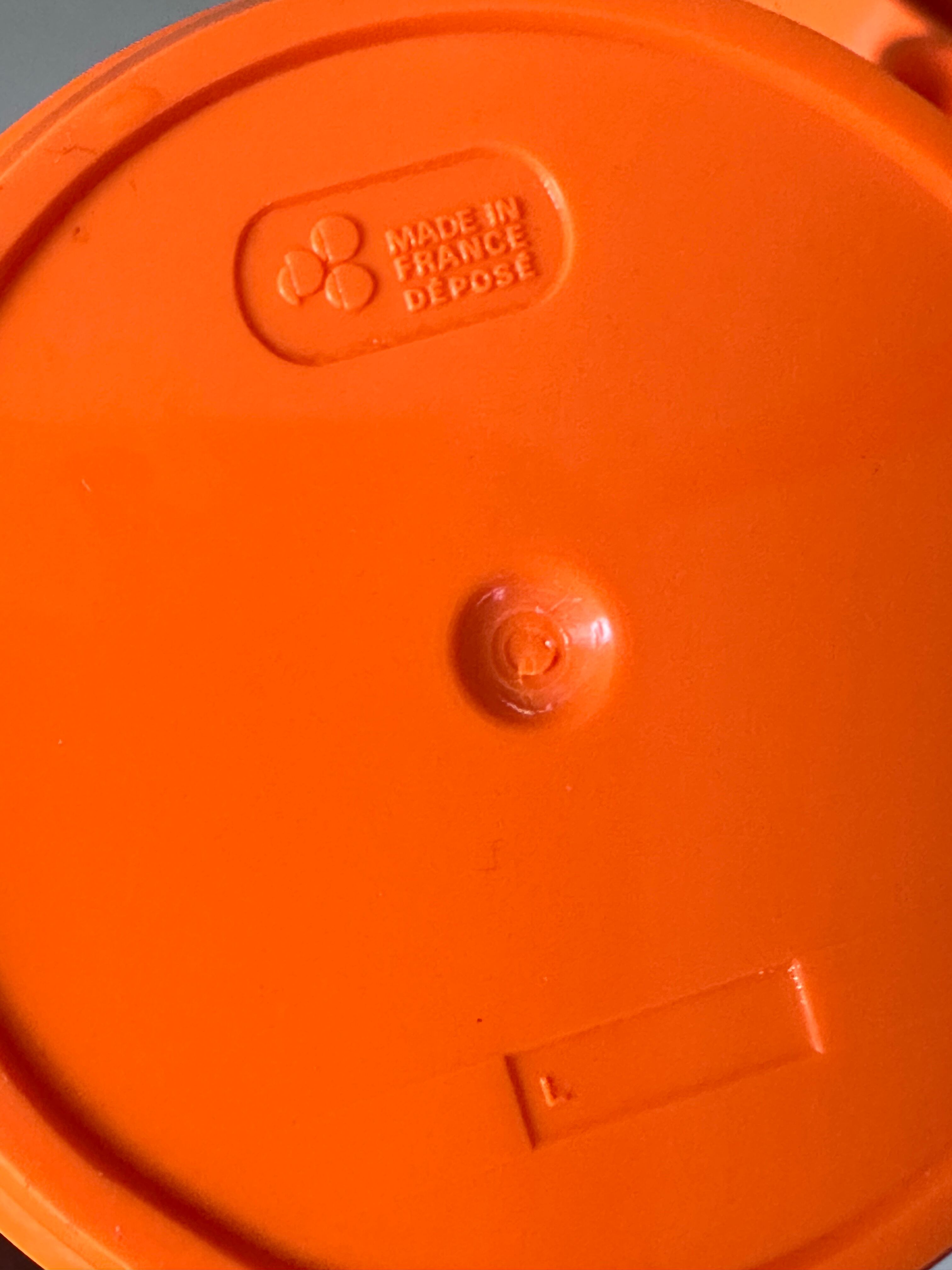 Orange plastic service vintage design orange 70 years