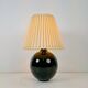 Black Opaline Glass Spherical Table Lamp in the style of Jacques Adnet, 1950s