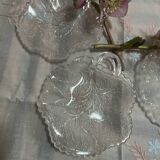 Set of old pressed moulded glass bowls