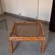 Vintage coffee table, rattan, bamboo and glass in the style of Vivai del Sud.