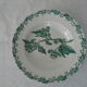 Plate saint amand green décor richelieu flower al . mb faience france