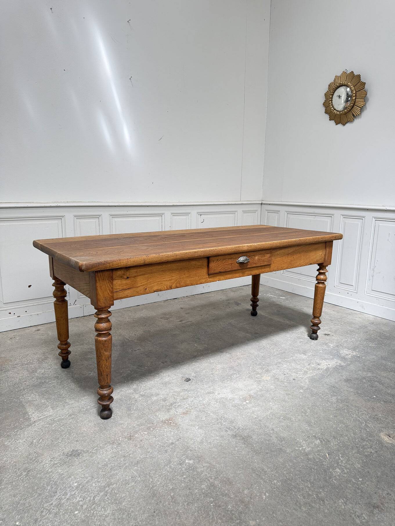 Solid oak work table 1960s
