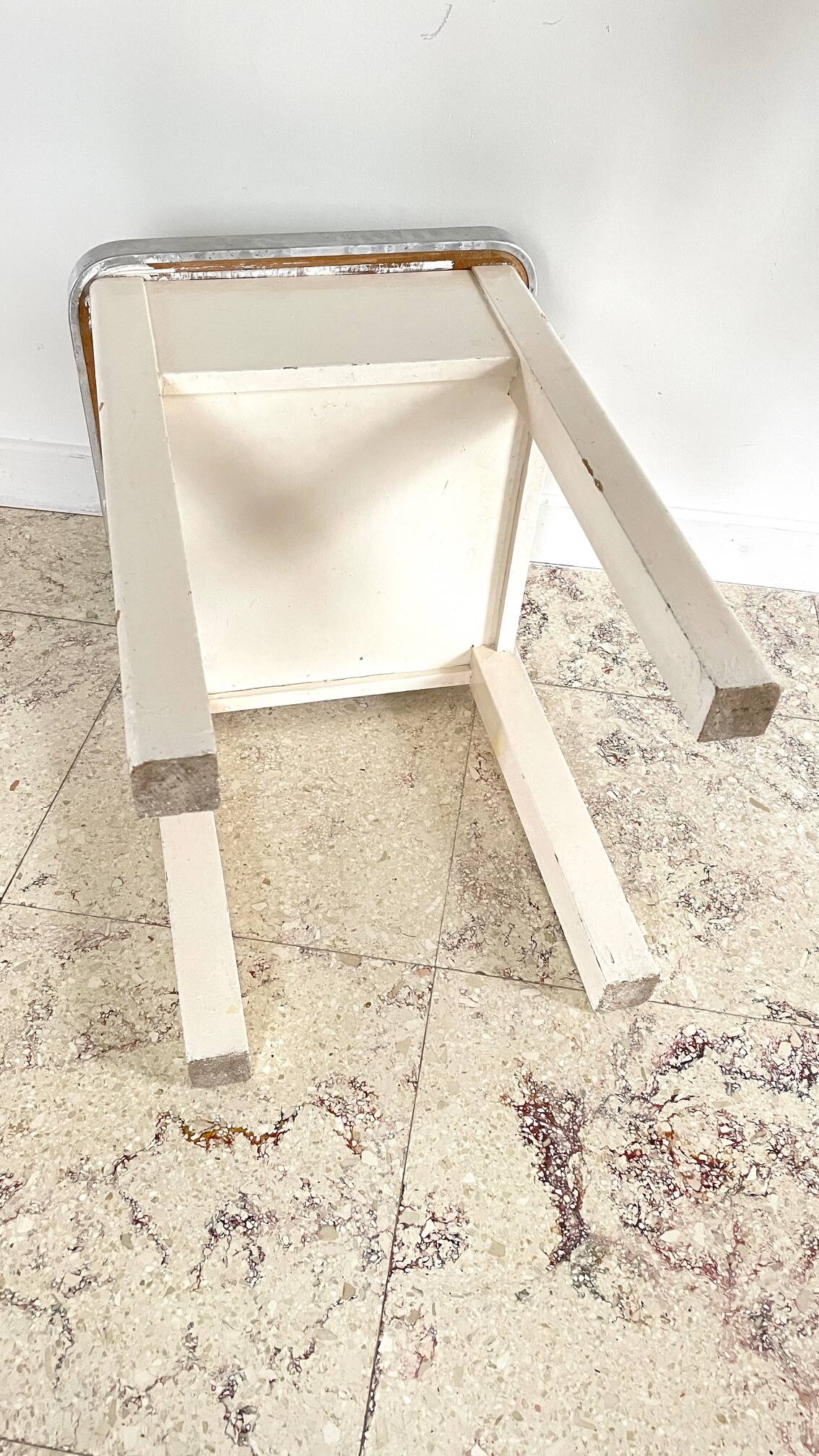 Vintage wooden trunk stool
