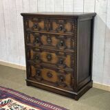 1950s English oak chest of drawers