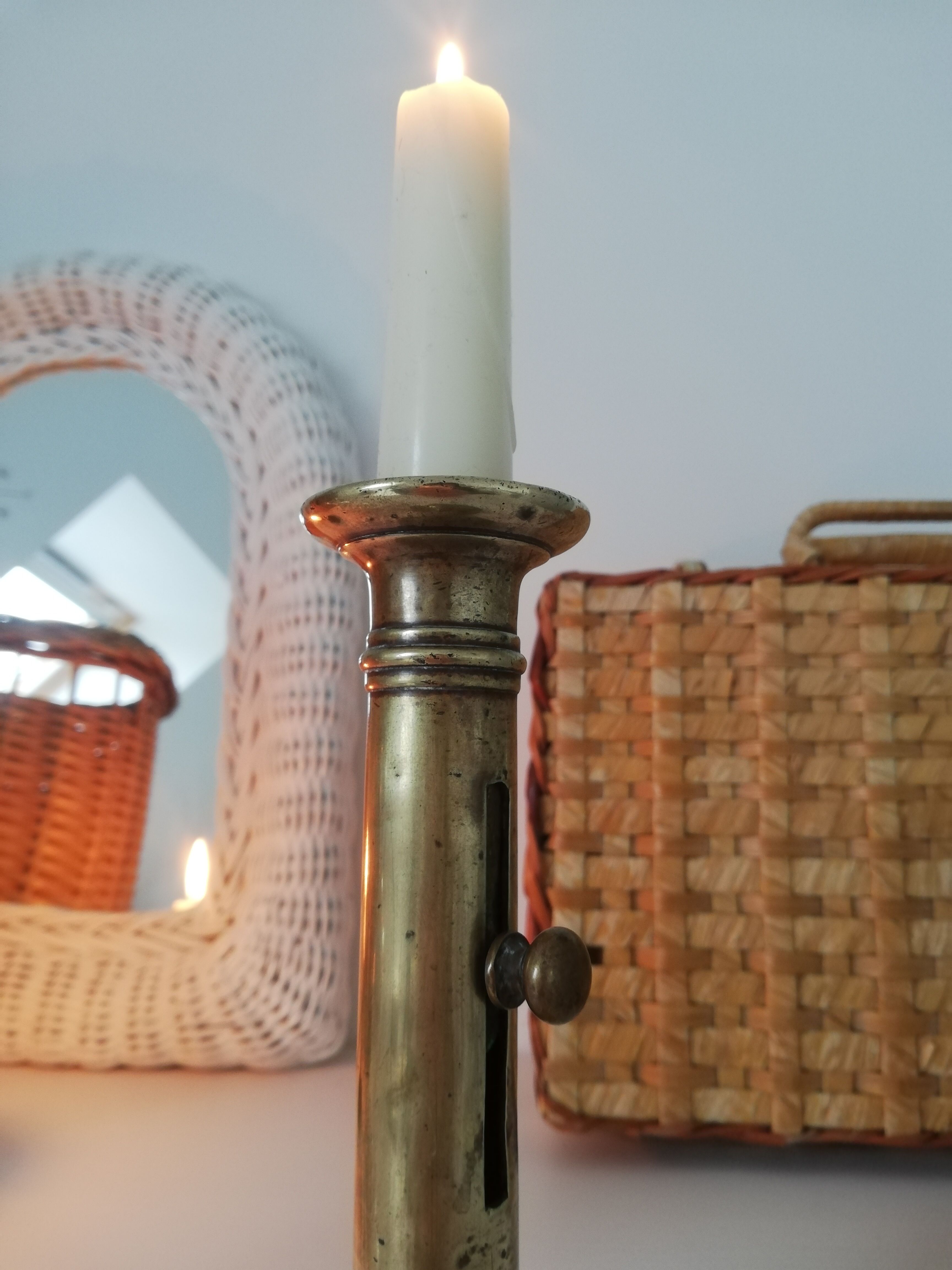 Vintage push candle holder