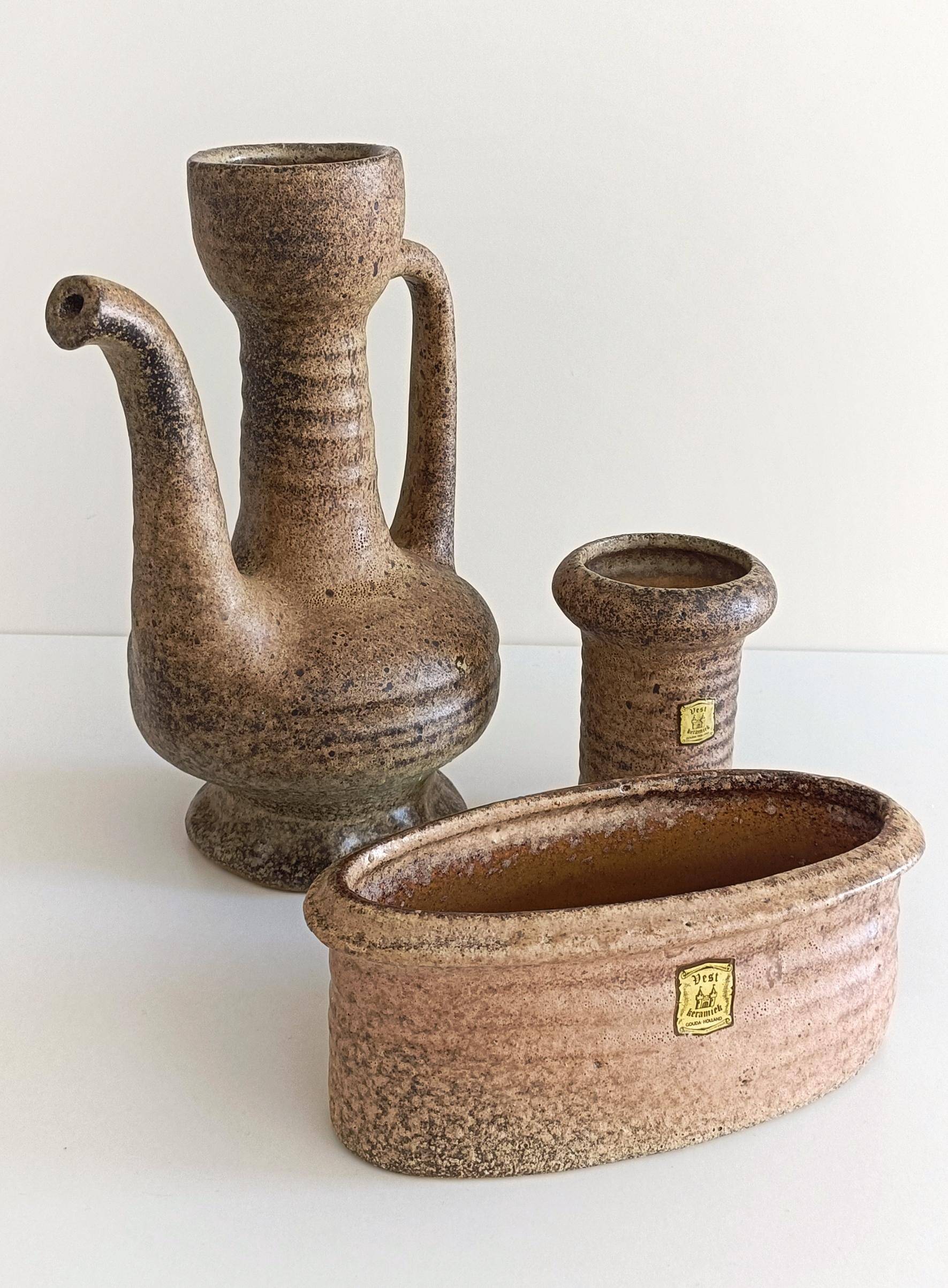 Wabi-Sabi Ceramics Set by Marius Van Woerden, Vest Keramiek, 1960s