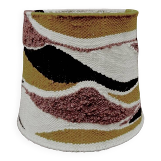 Vintage conical lampshade in woven wool – abstract design – 1960s/70s