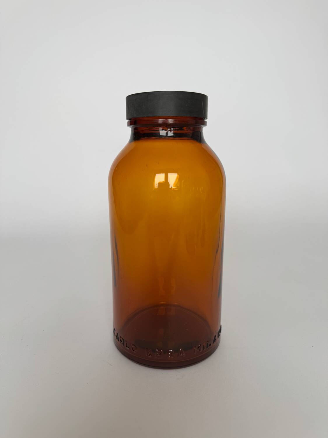 Vintage Mid Century Modern Glass Apothecary Bottle By Carlo Erba Milan