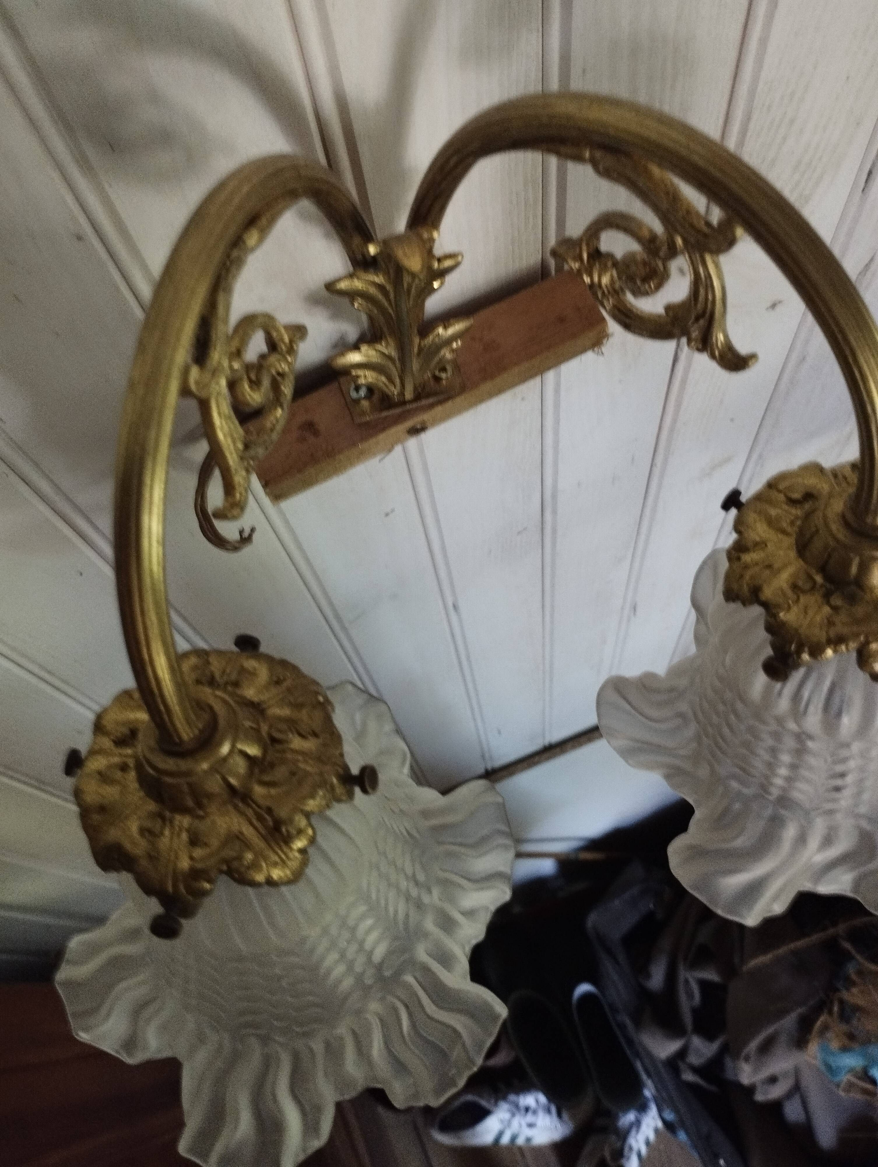 Pair of tulip wall lamps