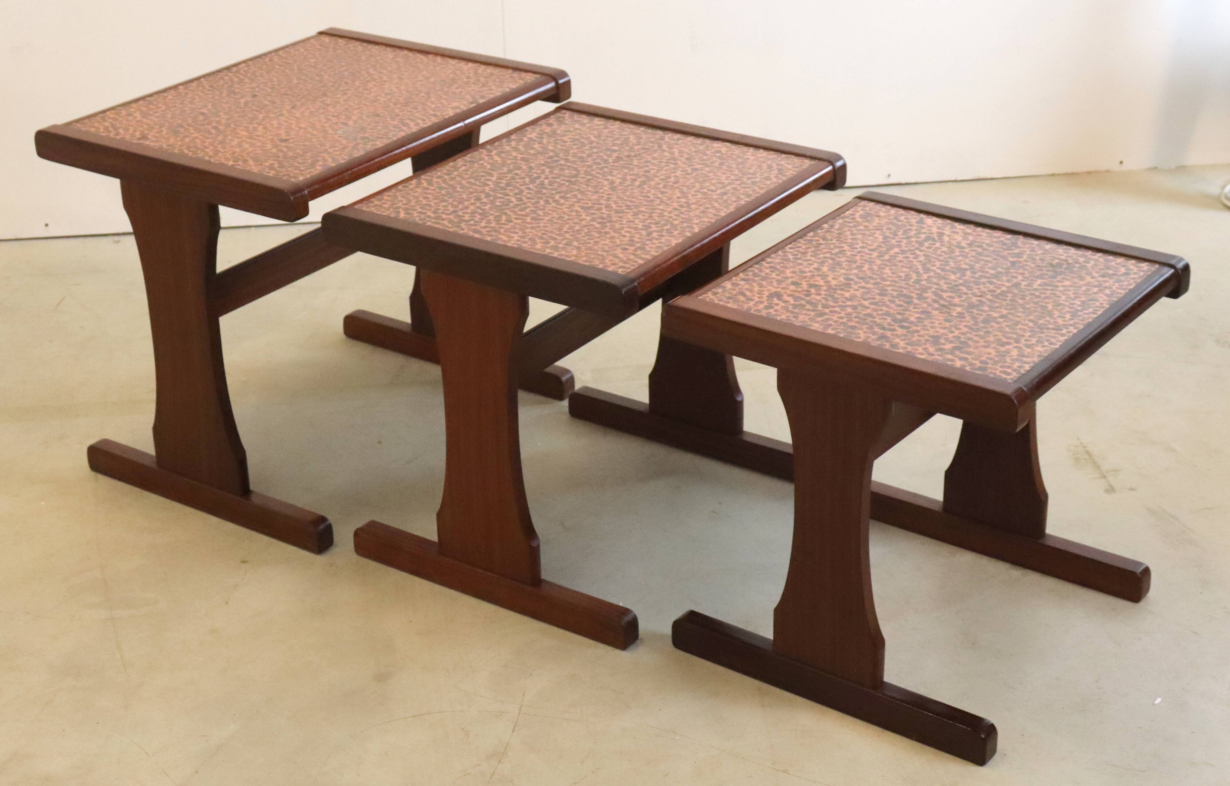 mid century  Copper nesting tables 'Birstall'