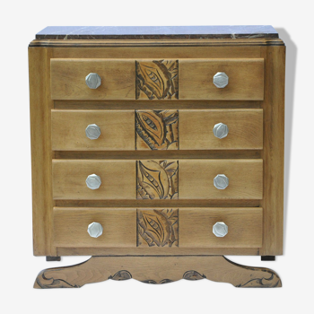 Chest of drawers wood on marble