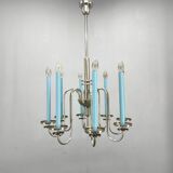 Art Deco Chandelier with Matching Sconces, Czechoslovakia 1930s