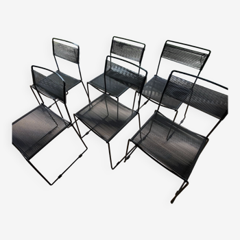 6 Spaghetti chairs by Giandomenico Belotti