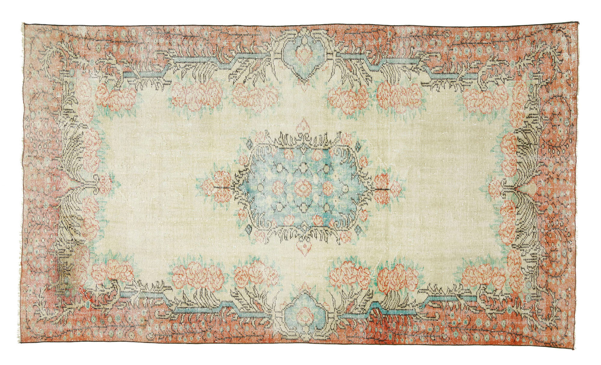 Anatolian handmade vintage rug 277 cm x 174 cm